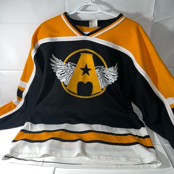Other - Aerosmith Unisex Hockey Jersey Rare Athletic Knit Medium 100% Poly Yellow/Black.